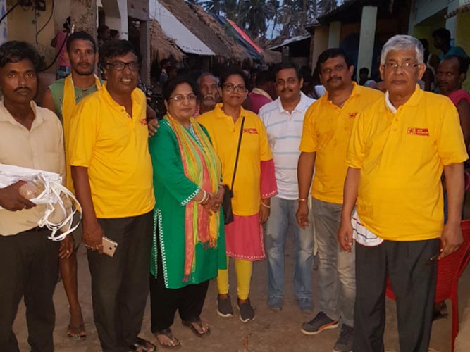 Distribution of needful materials with miniral water in the FANI affected area